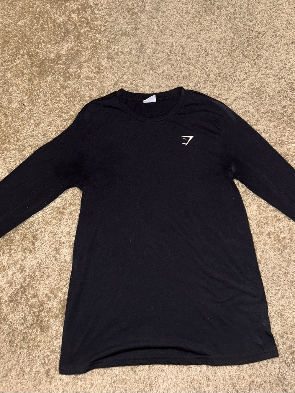 Gymshark Black Long Sleeve Crew with White Logo